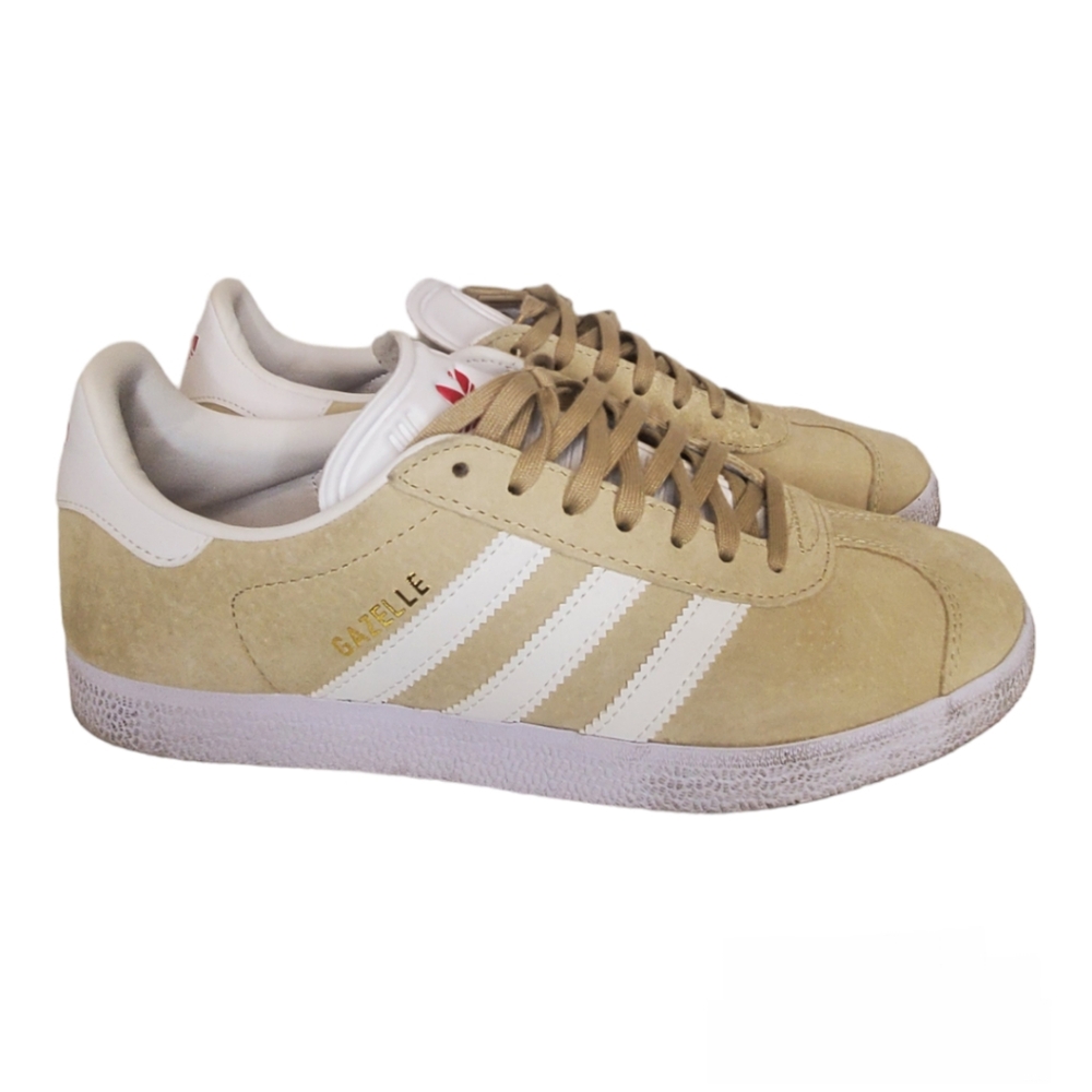 adidas Originals Gazelle Women's Tan and White Sneakers